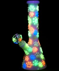 Shop Paws for the Cause Glow in Dark Beaker Water Pipe - 10" / 14mm F in australian