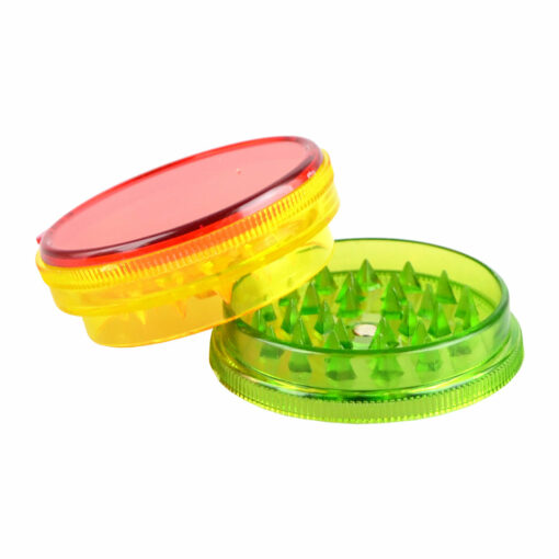 Shop 2.25" Plastic 3pc Rasta Color Grinders - 12pc Display in australian