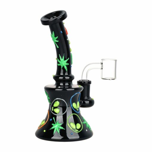 Shop 420 Alien Glow In The Dark Glass Dab Rig - 6.5" / 14mm F in australian