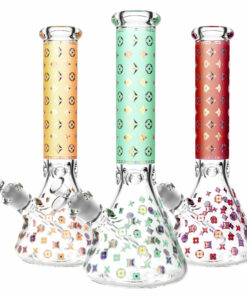 Shop Designer Floral Diamond Water Pipe - 14"/14mm F/Colors Vary in australian