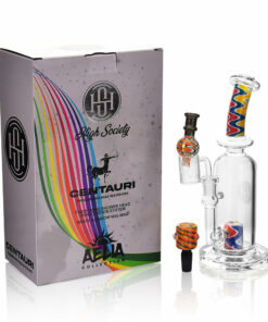 Shop High Society | Centauri Premium Wig Wag Hybrid Pipe (White Rainbow) in australian