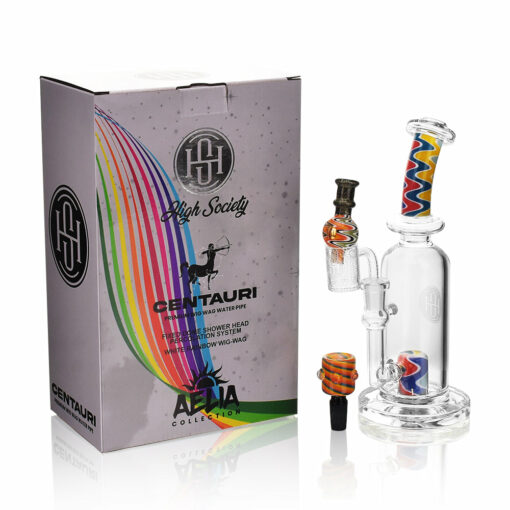 Shop High Society | Centauri Premium Wig Wag Hybrid Pipe (White Rainbow) in australian