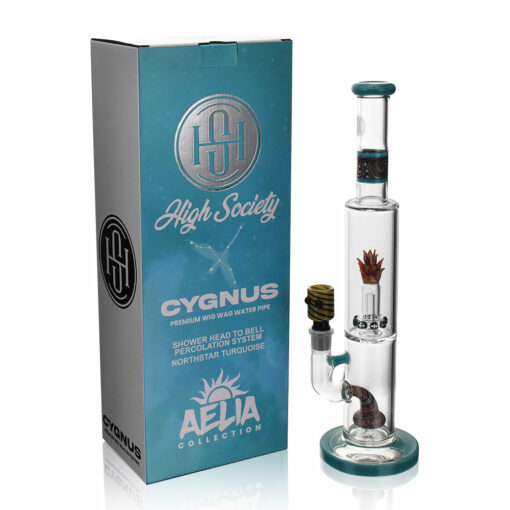 Shop High Society | Cygnus Premium Wig Wag Waterpipe (Turquoise) in australian