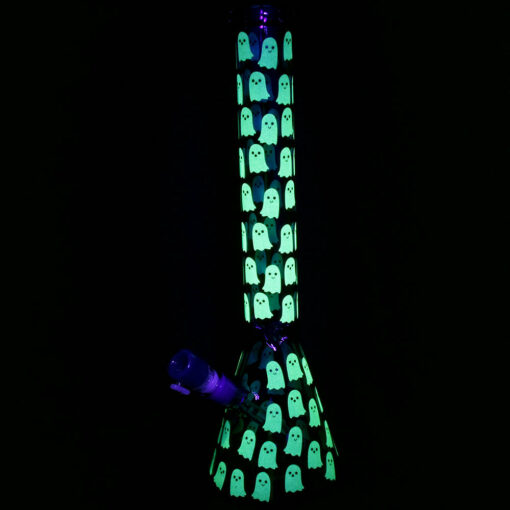 Shop Ghostly Glow Beaker Water Pipe - 18" / 14mm F / Colors Vary in australian