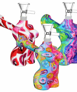 Shop Hot Bod Silicone Bubbler | 3.75" | 14mm F | Assorted Designs | 5pc Set in australian