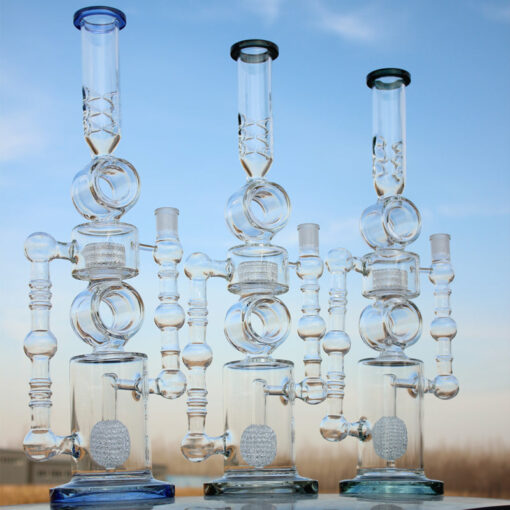 Shop Massive Approx. 22 Inch Dual Perc Recycler Style Water Pipe in australian