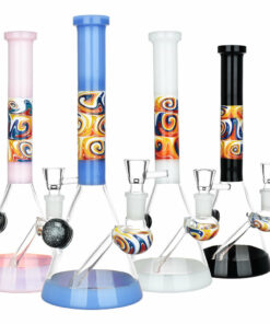 Shop Serenity Wig Wag Dichro Ball Water Pipe | 10" | 14mm F | Colors Vary in australian