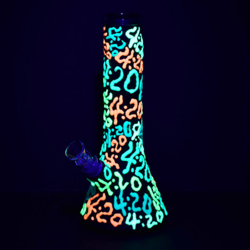 Shop It's 420 Everywhere Glow in the Dark Beaker Water Pipe - 10.25" / 14mm F in australian