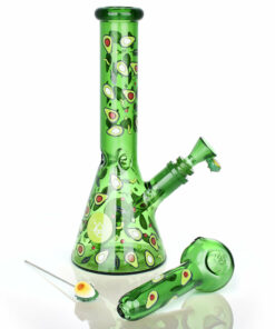 Shop Pulsar Fruit Series Avocado Gold Herb Pipe Glow Duo - 10" / 14mm F in australian