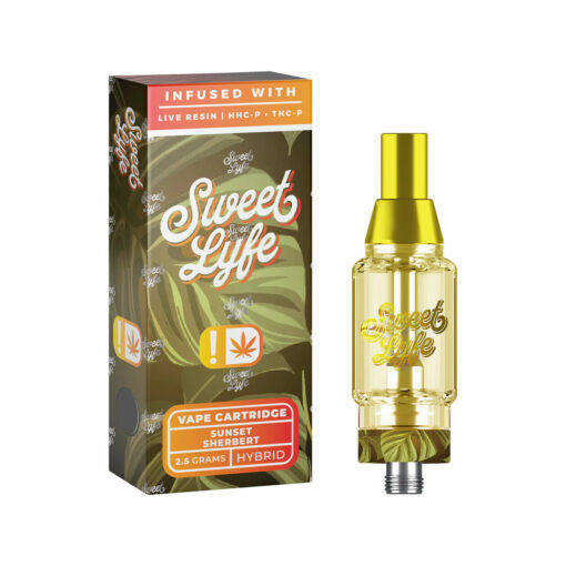 Shop Sweet Life 2.5ml Vape Cartridges Infused with Live Resin HHC-P+THC-P - Sunset Sherbert - Hybrid in australian