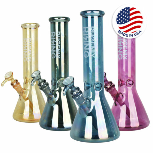 Shop Phoenix Rising Metallic Beaker Water Pipe -12"/14mm F/Clrs Vary in australian