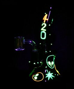 Shop 420 Alien Glow In The Dark Glass Dab Rig - 6.5