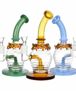 Shop Beez Kneez Honeypot Glass Water Pipe - 8.25" / 14mm F / Colors Vary in australian