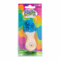 Shop Wacky Bowlz Blue Swirl Mushroom Ceramic Pipe - 4