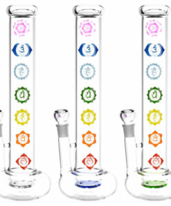 Shop Hollow Base Chakra Water Pipe - 14" / 19mm F / Colors Vary in australian