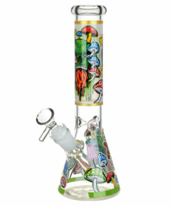 Shop Monsters And Shrooms Glow Glass Beaker Water Pipe - 10" / 14mm F / Designs Vary in australian