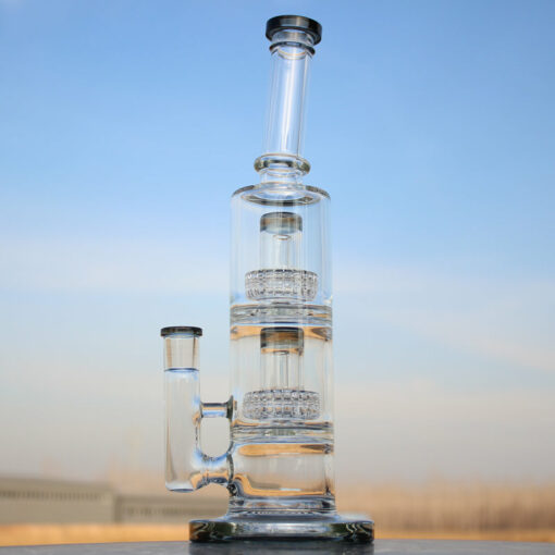 Shop Approx. 12" Dual Matrix Percolator Glass Water Pipe in australian