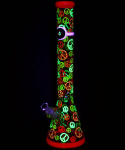 Shop Pulsar Peacekeeper Glow In The Dark Beaker Water Pipe - 18