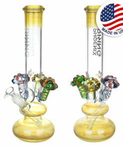 Shop Phoenix Rising Silver Fumed Shroom Water Pipe - 15"/14mm F in australian