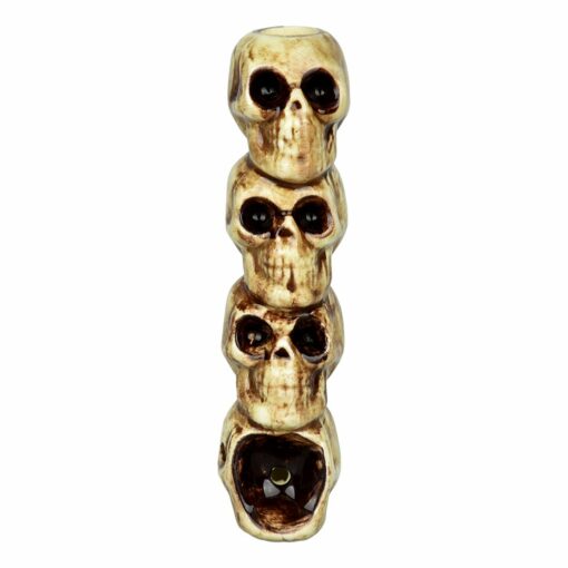 Shop Wacky Bowlz Skulls Ceramic Hand Pipe - 3.75" in australian