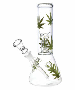 Shop Habitual Hemp Leaf Beaker Water Pipe - 8" / 14mm F in australian