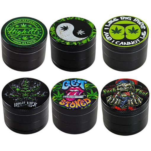 Shop Smokezilla Graphic Metal Grinder - 4pc/2"/Asst - 6PC DISPLAY in australian