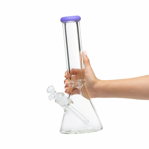 Shop Thick Beaker Bong with Purple Accent in australian