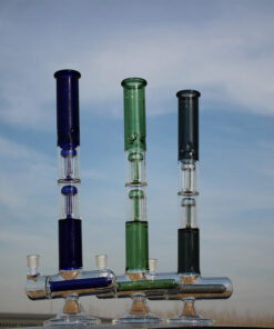 Shop 18" Inline and Dual Arm Percolated Glass Water Pipe in australian