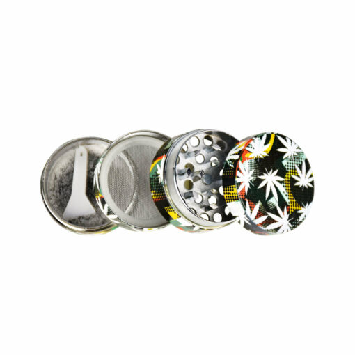 Shop Hemp Leaves Grinder - 4pc/1.5"/Assorted Designs - 12PC DISP in australian