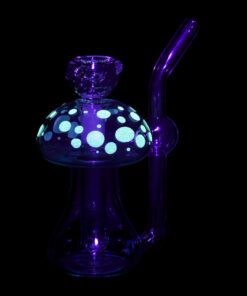 Shop Phosphorescent Fungi Glow in the Dark Glass Bubbler - 4.75" / 14mm F / Colors Vary in australian