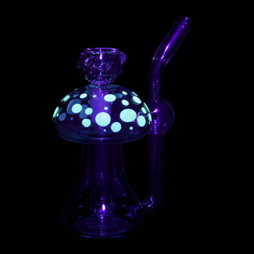 Shop Phosphorescent Fungi Glow in the Dark Glass Bubbler - 4.75" / 14mm F / Colors Vary in australian