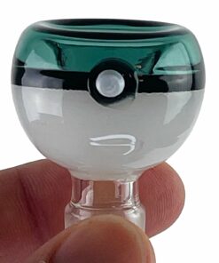 Shop Teal Poke Ball Glass Bong Bowl - 14mm in australian