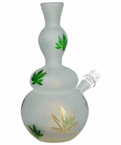 Shop Hemp Leaf Frosted Soft Glass Water Pipe - 9