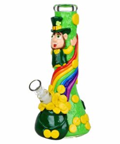 Shop St. Patrick's Day Pot of Gold Glow In The Dark Water Pipe - 10" / 14mm F in australian