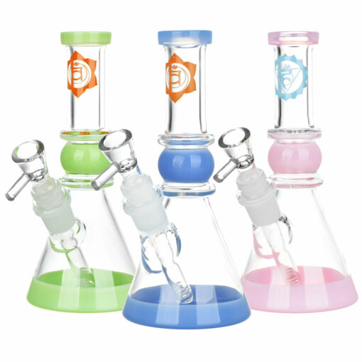 Shop Om Sweet Om Chakra Beaker Water Pipe - 7" / Colors Vary in australian