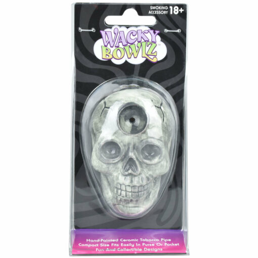 Shop Wacky Bowlz Skull Ceramic Hand Pipe | 3.5" in australian