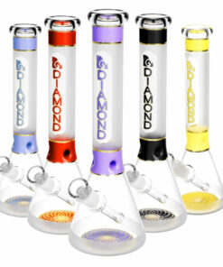 Shop Diamond Glass Stripes Water Pipe-12"/14mmF/Colors Vary in australian