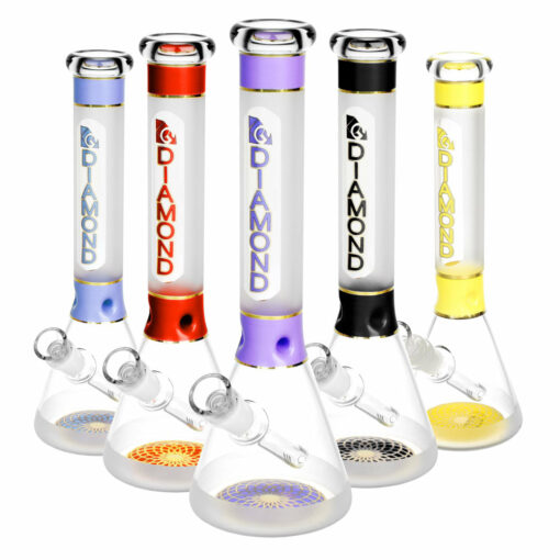 Shop Diamond Glass Stripes Water Pipe-12"/14mmF/Colors Vary in australian