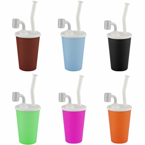 Shop Soda Cup Silicone Oil Rig - 9" / 14mm F / Colors Vary in australian