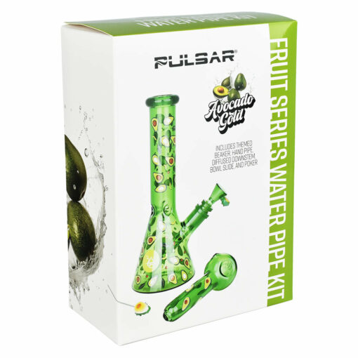 Shop Pulsar Fruit Series Avocado Gold Herb Pipe Glow Duo - 10" / 14mm F in australian