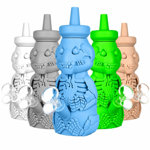 Shop Silicone Honey Bear Skeleton Bubbler-8.5"/14mm F/Colors Vary in australian