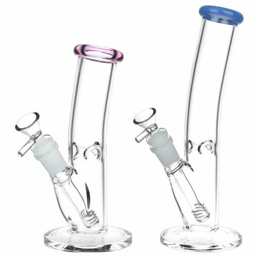 Shop Classic Bent Neck Straight Tube Glass Water Pipe | 14mm F | Colors Vary in australian