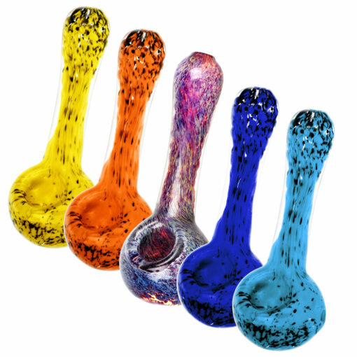 Shop Pulsar Melting Color Fritted Spoon Pipe - 4.5" / Colors Vary in australian