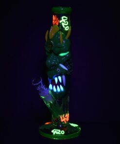 Shop 420 Dragon Glow In Dark Tube Water Pipe - 11.8