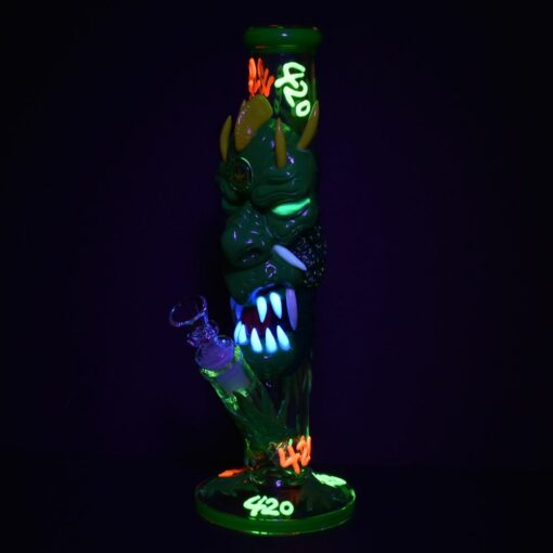 Shop 420 Dragon Glow In Dark Tube Water Pipe - 11.8" / 14mm F in australian