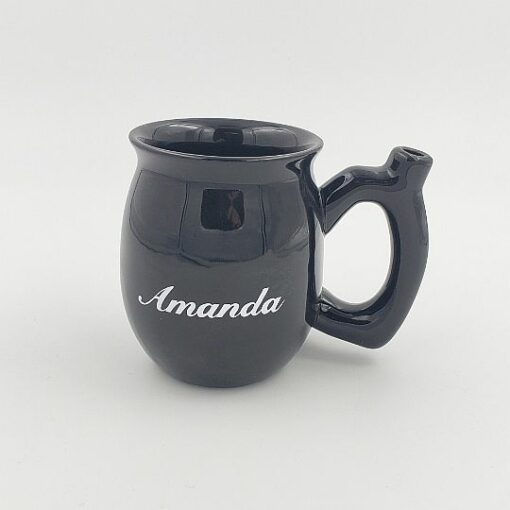 Shop 420 Mug - Black Mug with Rasta Colors in australian