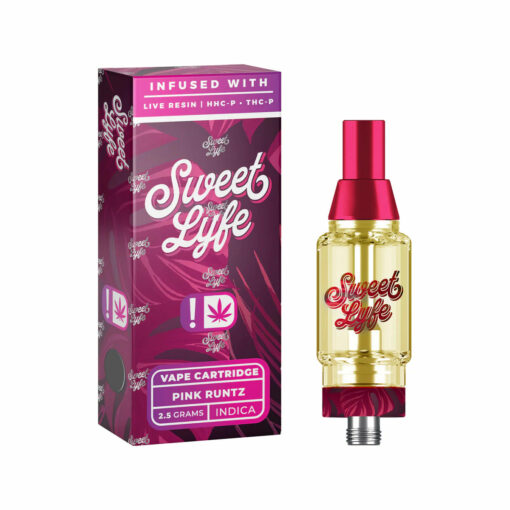 Shop Sweet Life 2.5ml Vape Cartridges Infused with Live Resin HHC-P+THC-P - Pink Runtz - Indica in australian