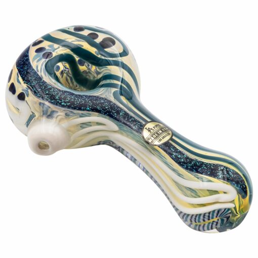 Shop LA Pipes "Dollar Pancake" Dichroic Color-Changing Spoon Glass Pipe in australian