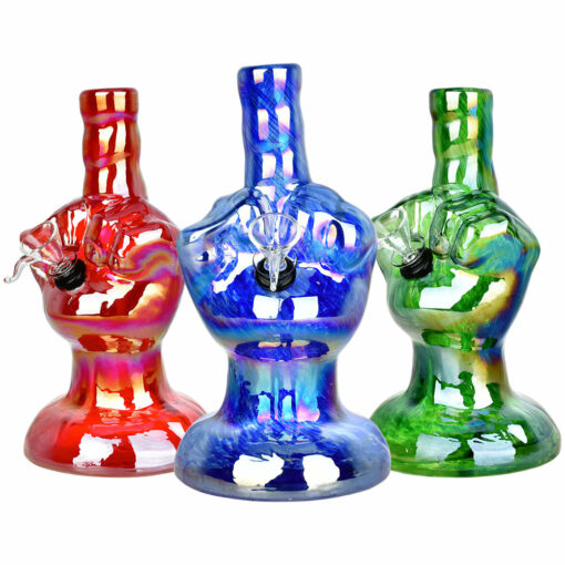 Shop Number One Electroplated Soft Glass Water Pipe - 8.25" / Colors Vary in australian