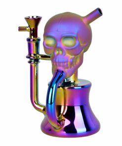 Shop Solemn Skull Electroplated Glass Recycler - 6.75